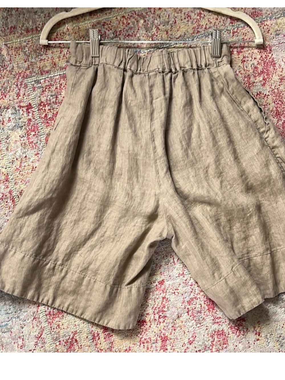CP Shades Light Brown Linen Bermudas